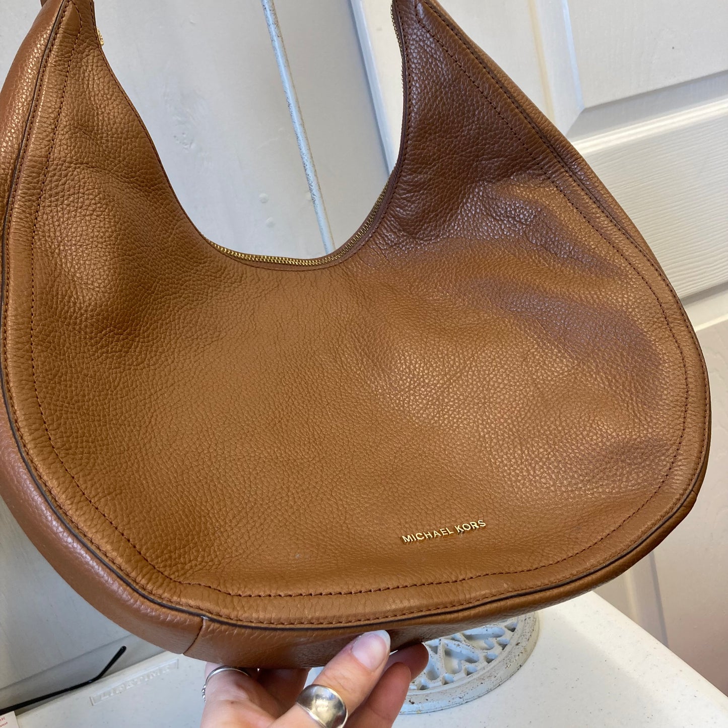 Handbag Designer By Michael Kors In Brown, Size:Large