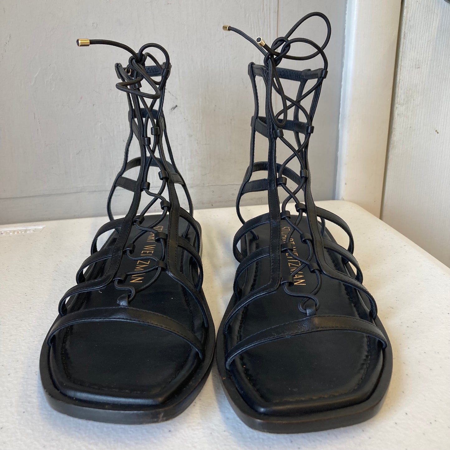 Sandals Designer By Stuart Weitzman In Black, Size:8