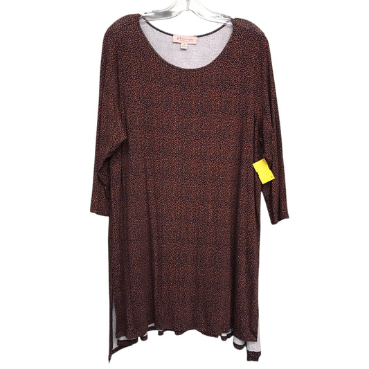 Top Ls Basic By Philosophy In Black & Orange, Size:1X