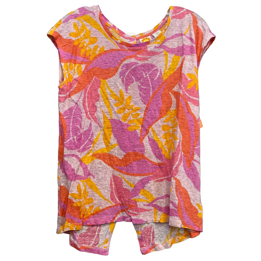 Top Sleeveless By C And C In Orange & Pink, Size:M