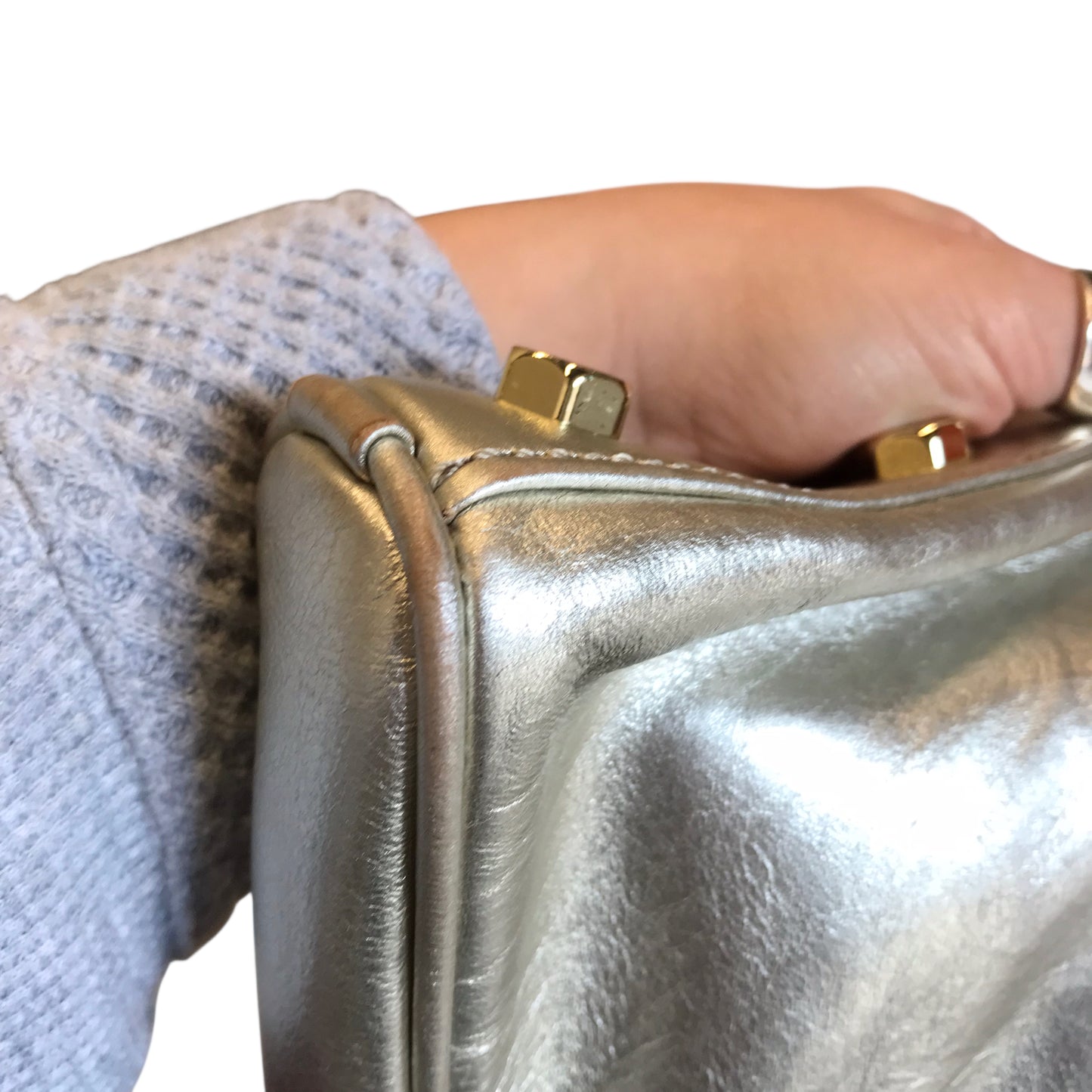 Crossbody Designer By Rebecca Minkoff In Gold, Size:Small