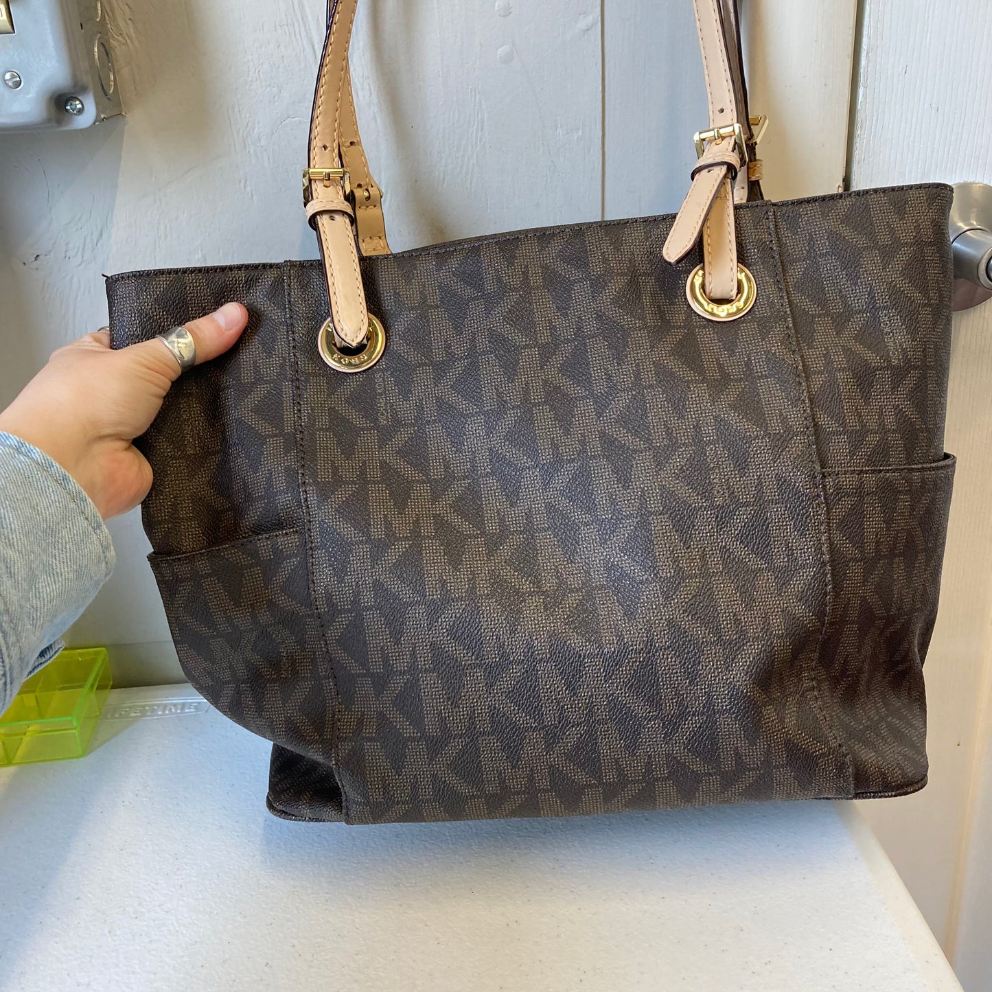 Handbag Designer By Michael Kors In Brown, Size:Large