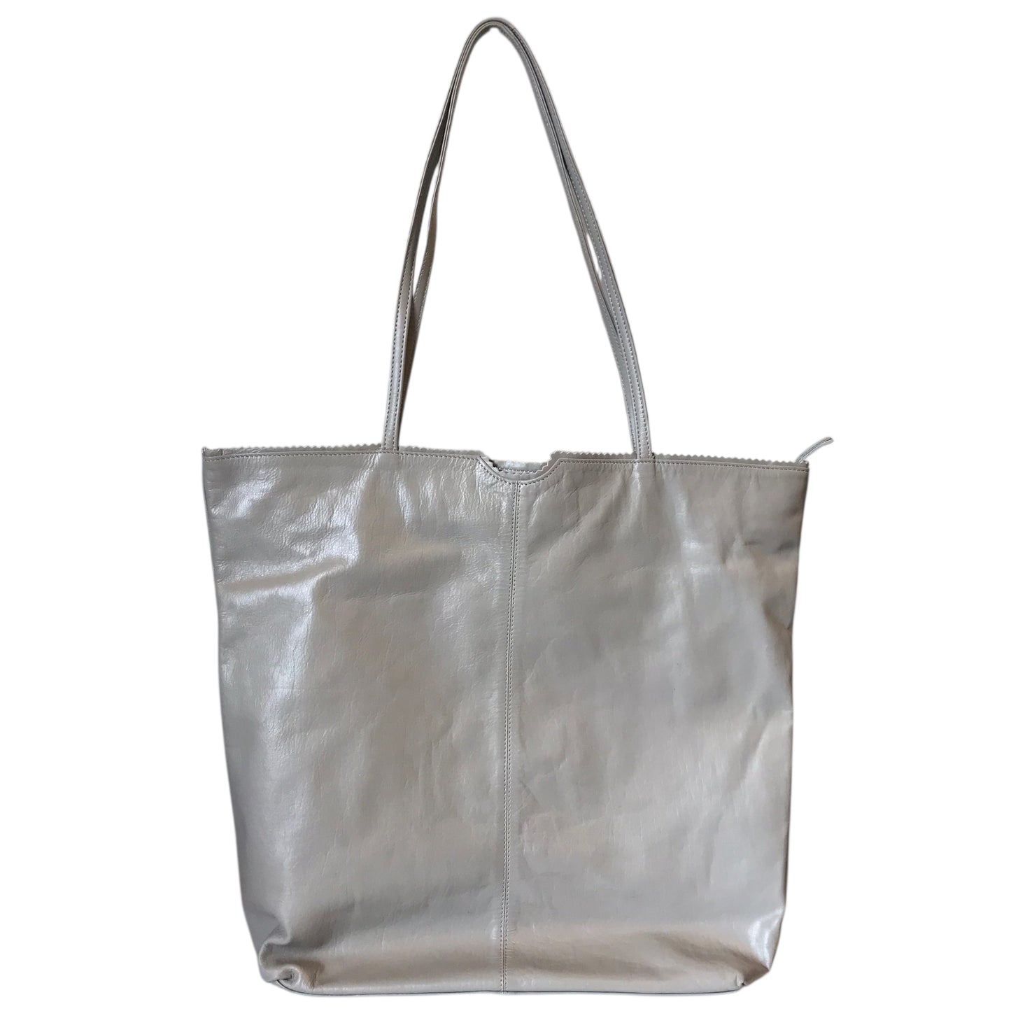 Handbag Leather By Latico In Grey, Size:Large