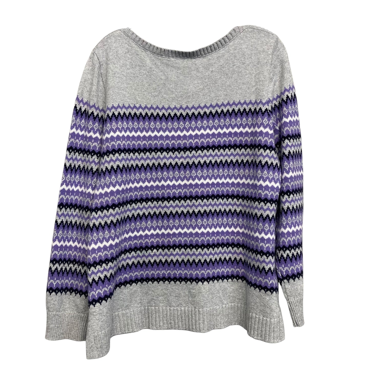 Sweater By Talbots In Grey & Purple, Size:L