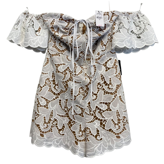Romper By Express In Tan & White, Size:Xs