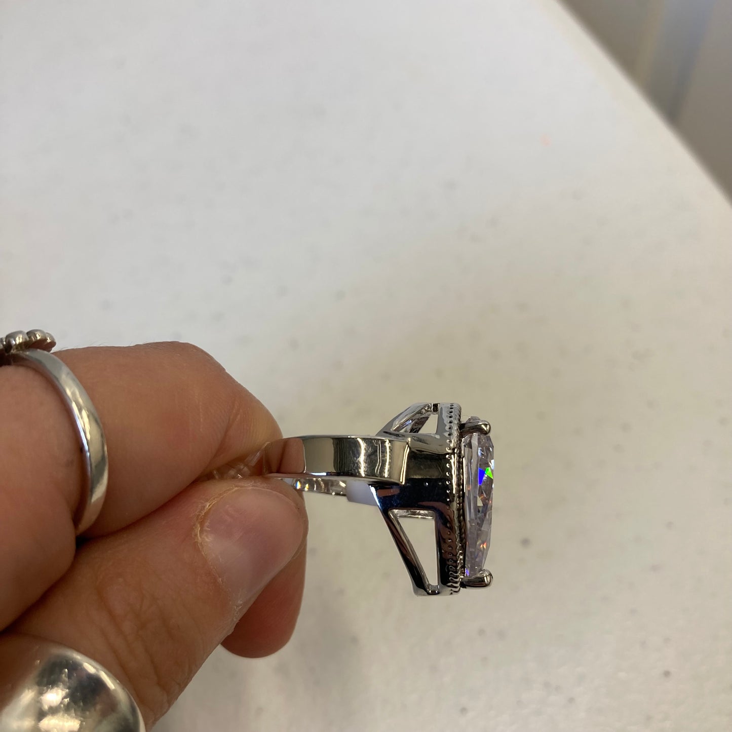 Ring Statement In Silver, Size:6
