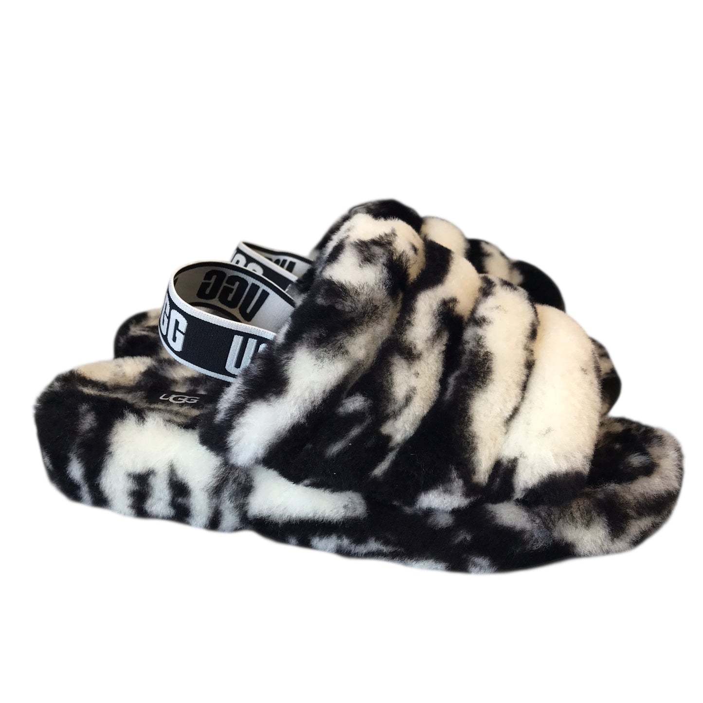 Slippers Designer By Ugg In Black & White, Size:9