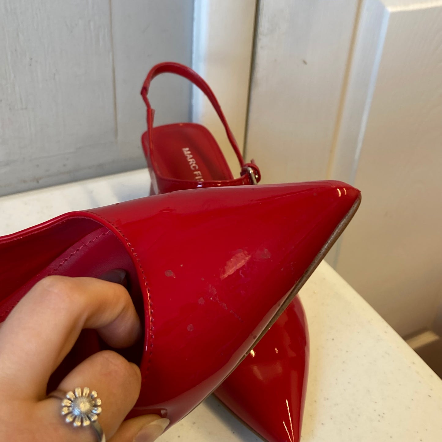 Shoes Heels Block By Marc Fisher In Red, Size:7.5