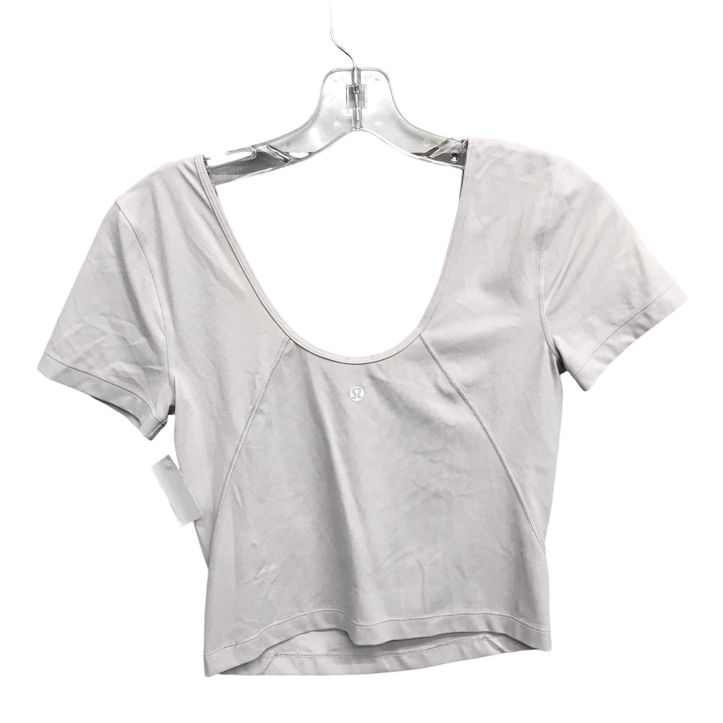 Athletic Top Ss By Lululemon In Grey, Size:S