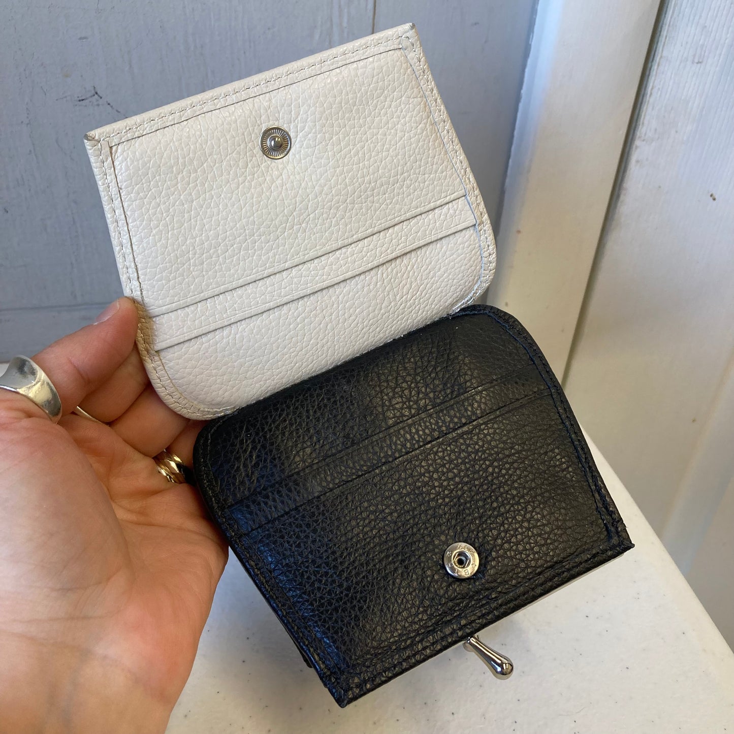 Wallet Leather By Brighton In Black & Cream, Size:Small