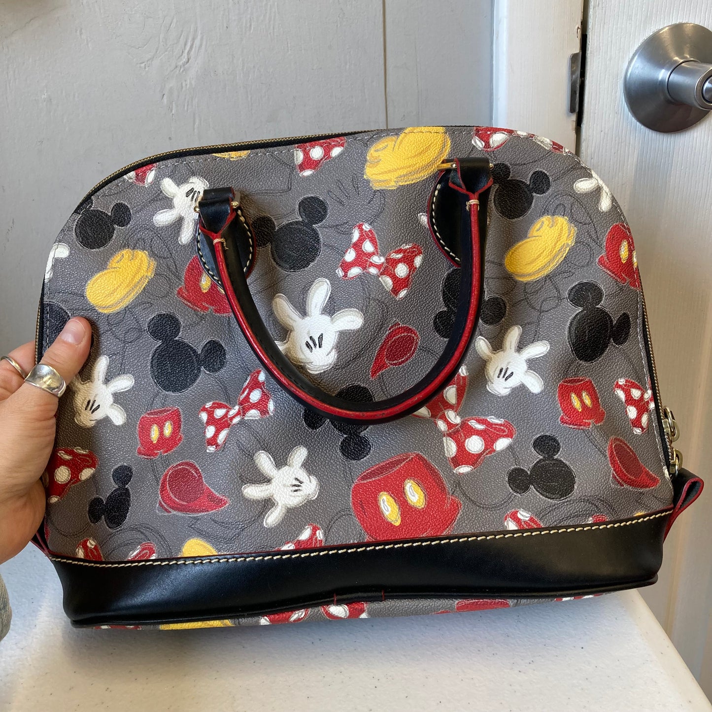 Handbag Designer By Dooney And Bourke In Grey, Size:Large