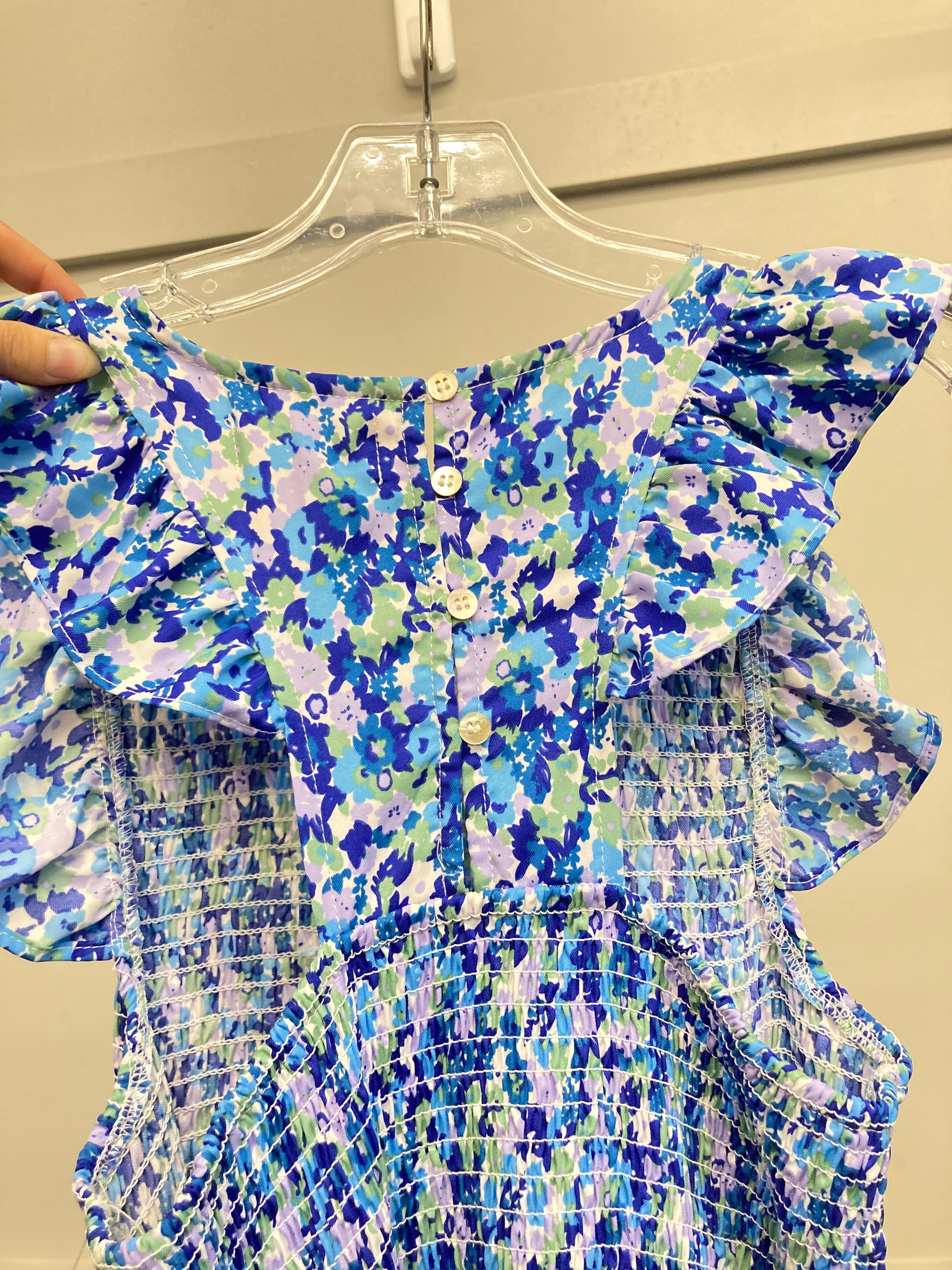MELLODAY Smock Print Sleeveless Maxi Dress in Blue at Nordstrom Rack, Size Medium