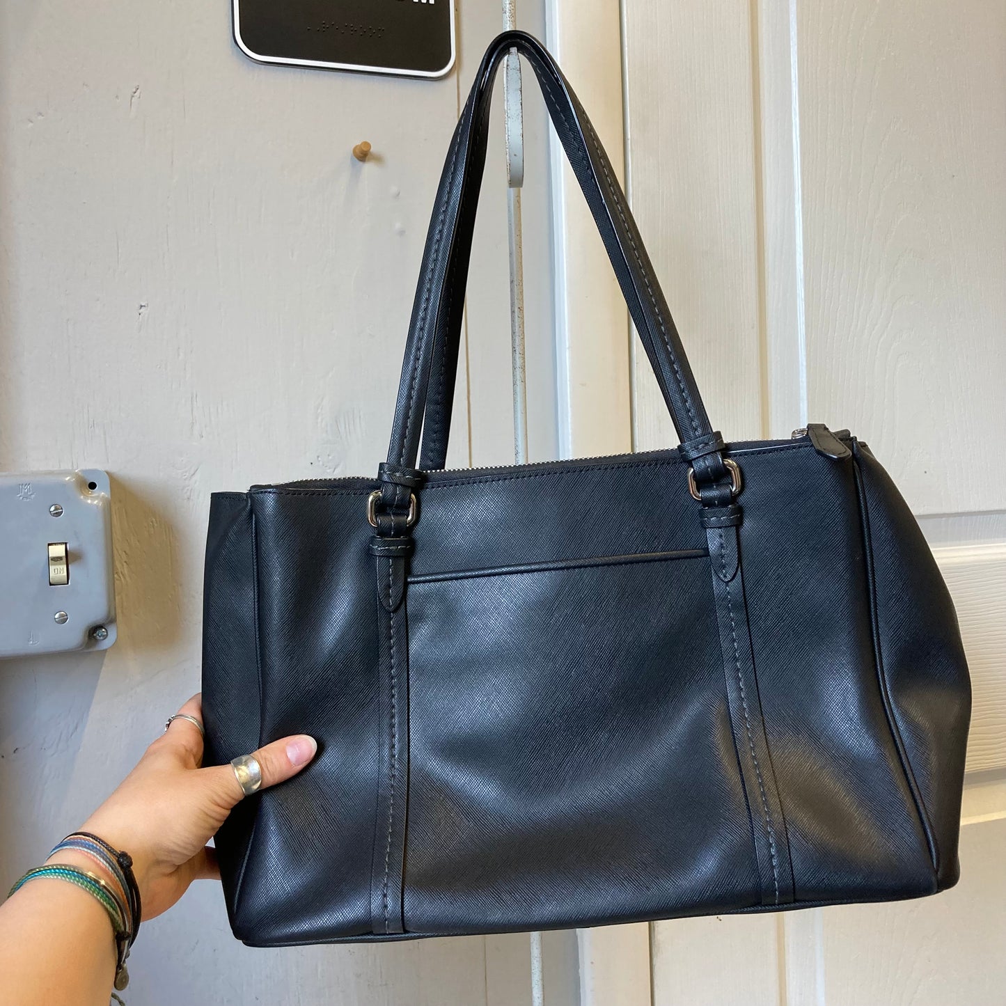 Handbag Designer By Coach In Black, Size:Medium