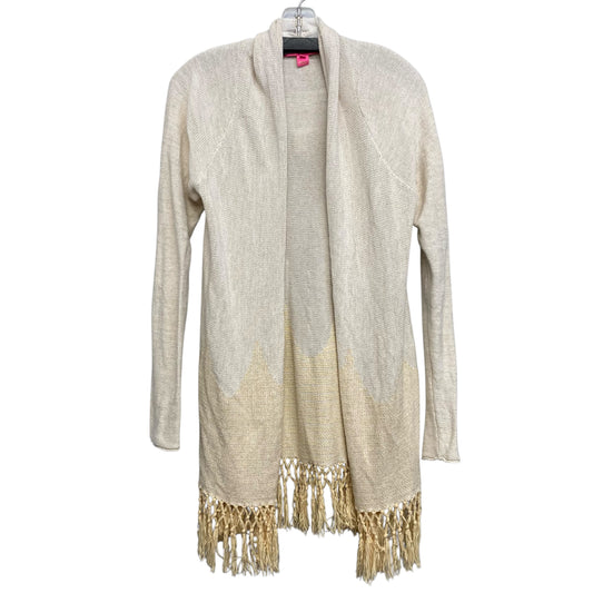 Sweater Cardigan Designer By Lilly Pulitzer In Tan, Size:M