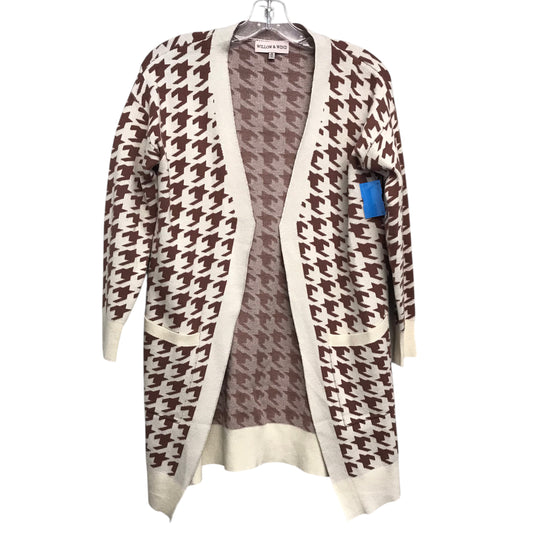 Sweater Cardigan by Willow & Wind In Brown & Cream, Size:Xs