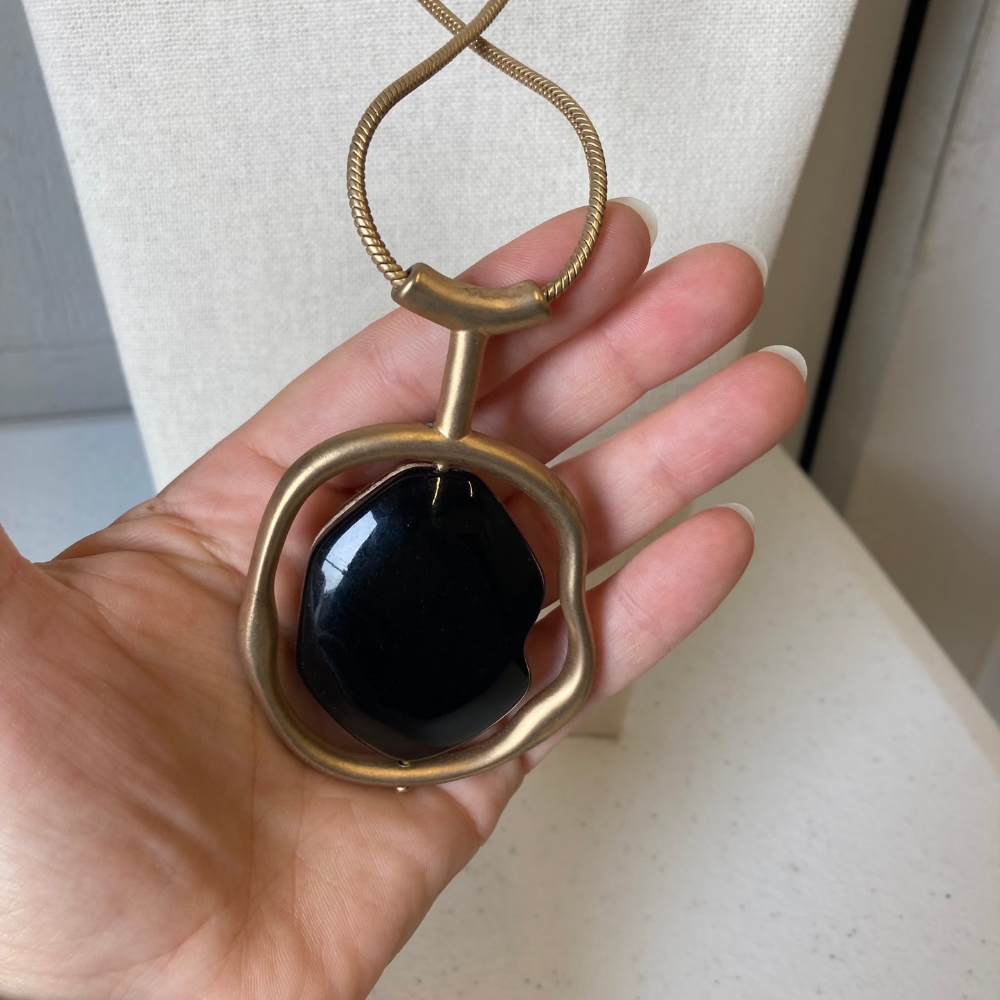 Necklace Pendant By Chicos In Animal Print
