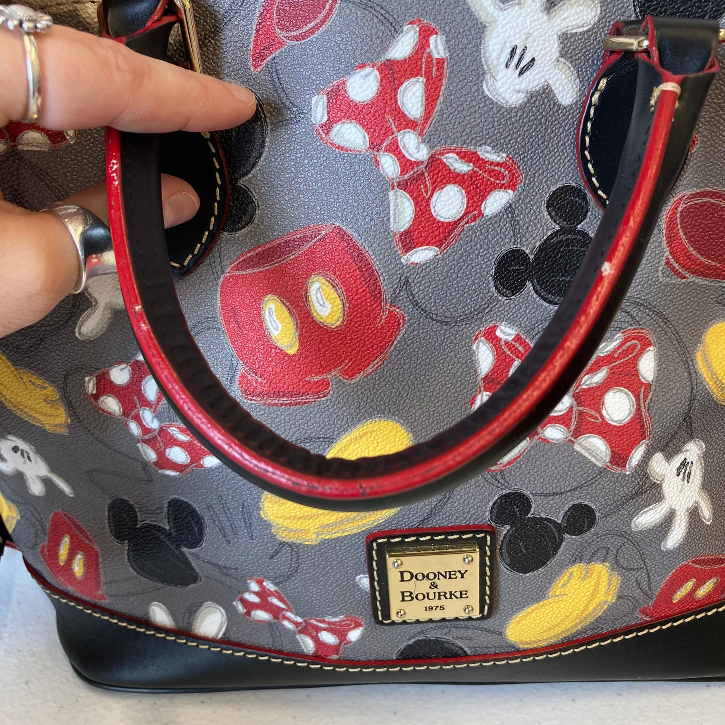 Handbag Designer By Dooney And Bourke In Grey, Size:Large