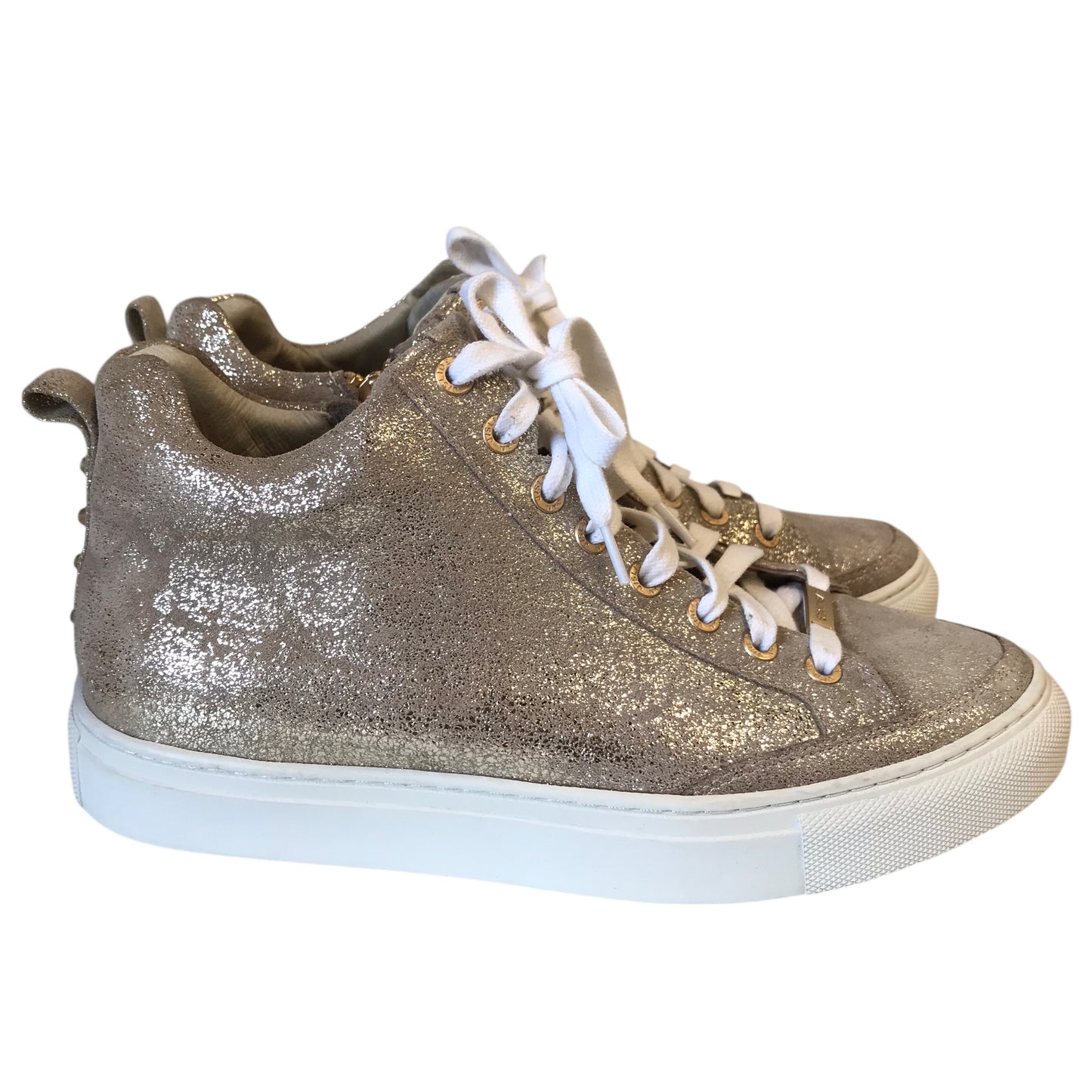 Shoes Sneakers By J Slides In Gold, Size:8.5