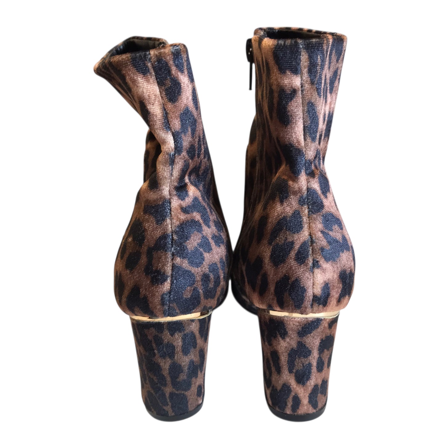 Boots Ankle Heels By Bamboo In Animal Print, Size:7.5