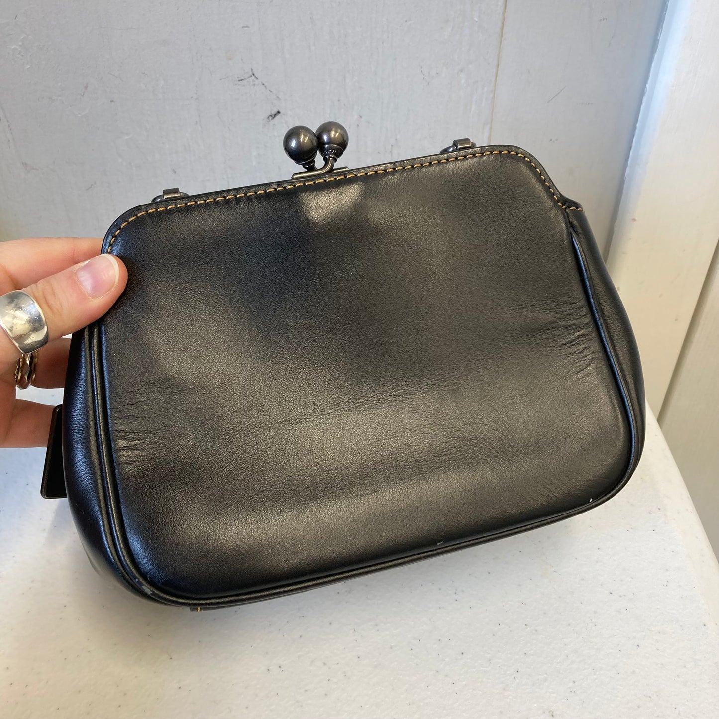 Handbag Designer By Coach In Black, Size:Small