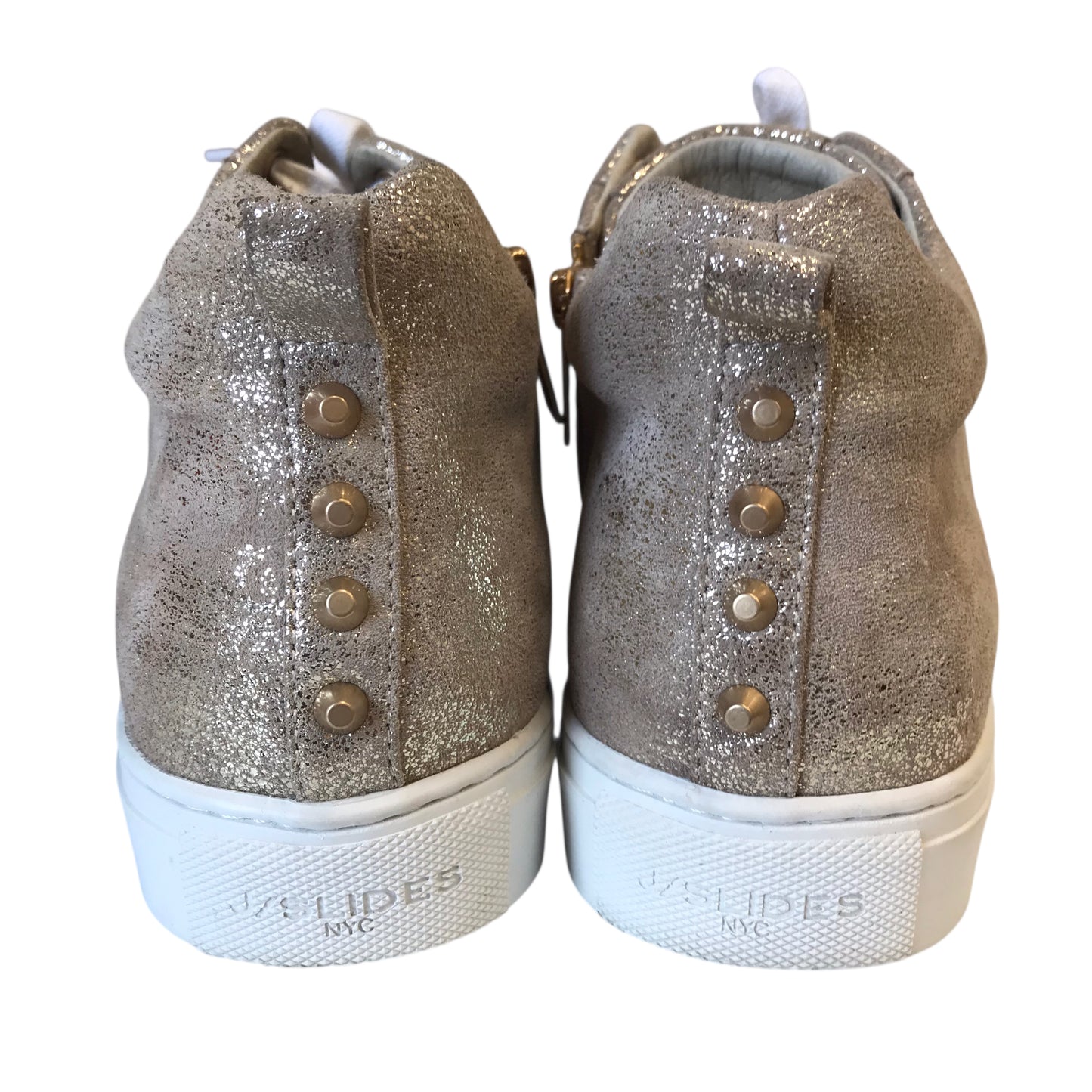 Shoes Sneakers By J Slides In Gold, Size:8.5