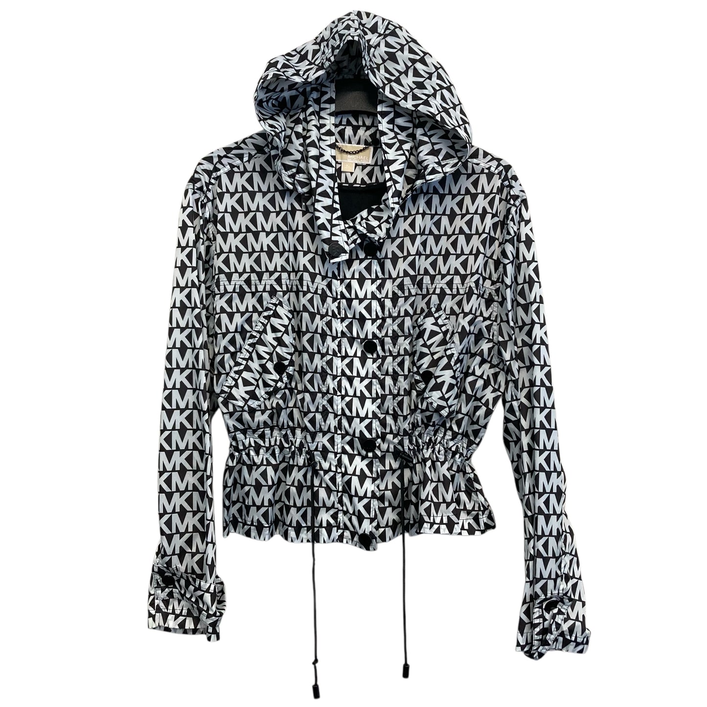 Jacket Windbreaker By Michael By Michael Kors In Black & White, Size:Xl