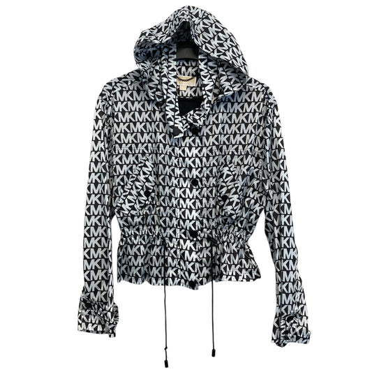 Jacket Windbreaker By Michael By Michael Kors In Black & White, Size:Xl