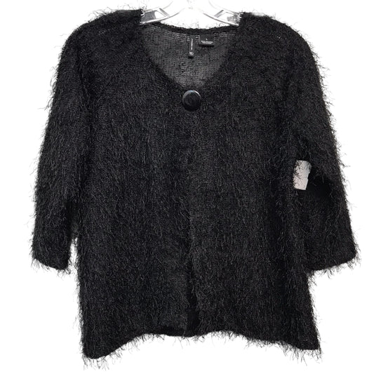 Sweater Cardigan By New Directions In Black, Size:L
