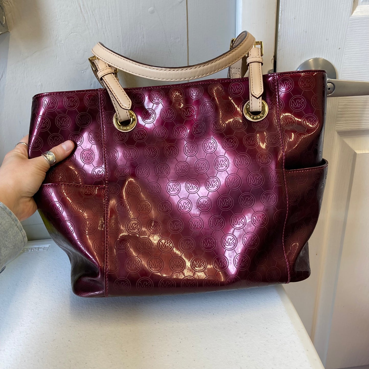 Handbag Designer By Michael Kors In Red, Size:Large