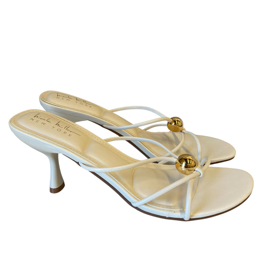 Sandals Heels Stiletto By Nicole Miller In Cream, Size:9