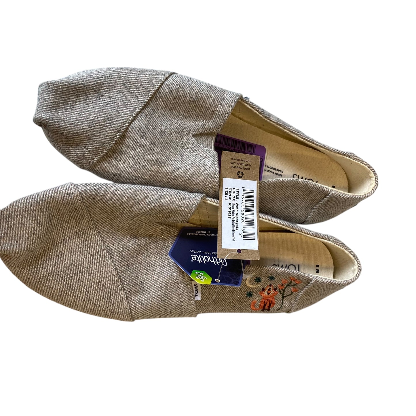 Shoes Flats By Toms In Grey, Size:8