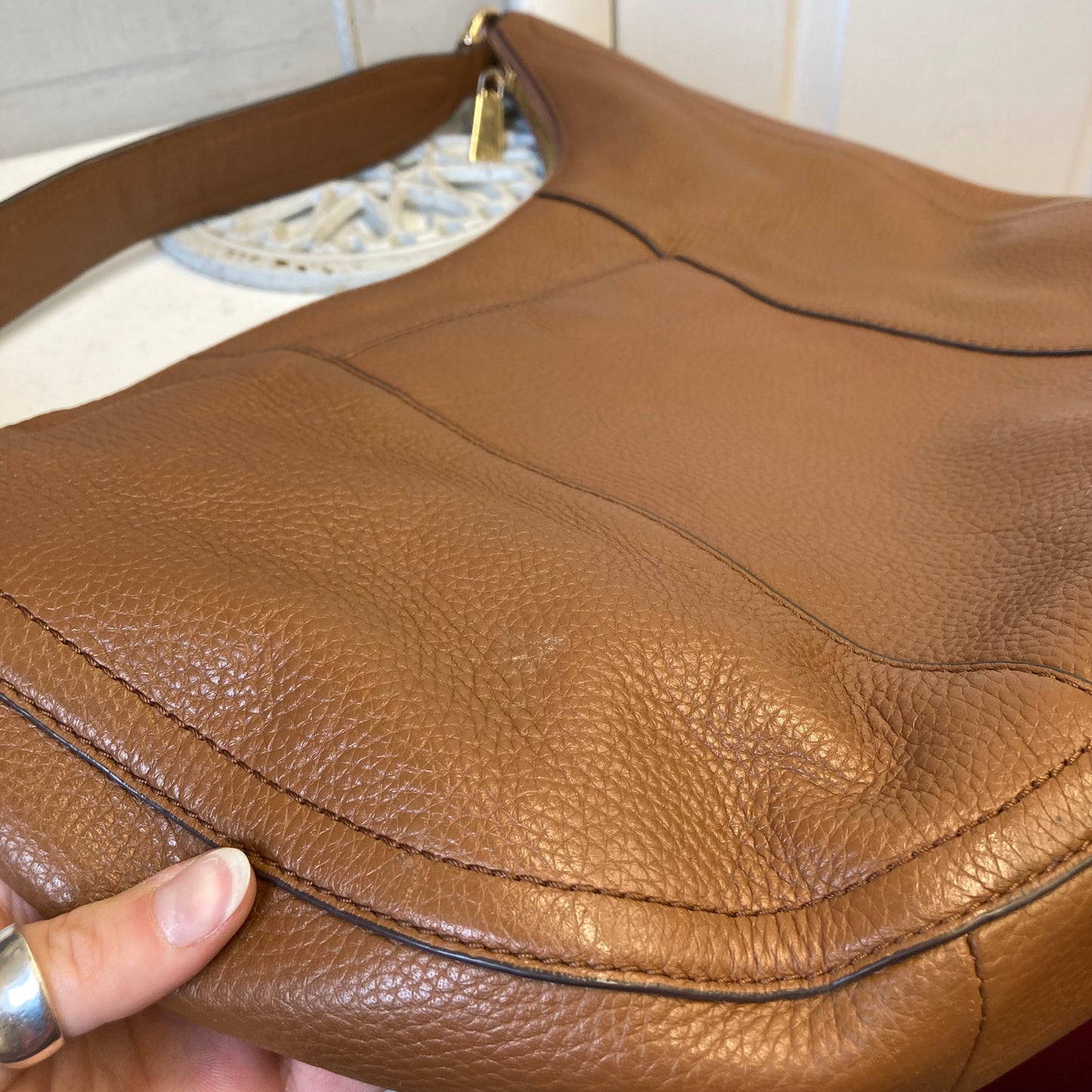 Handbag Designer By Michael Kors In Brown, Size:Large