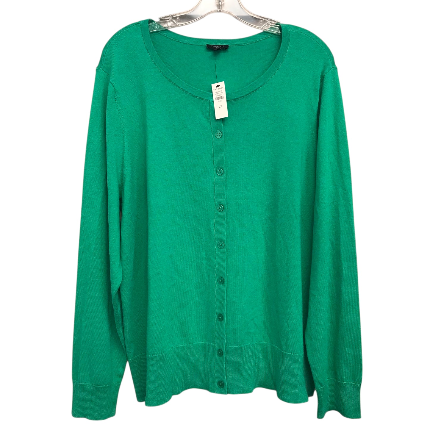 Sweater Cardigan By Talbots In Green, Size:2X
