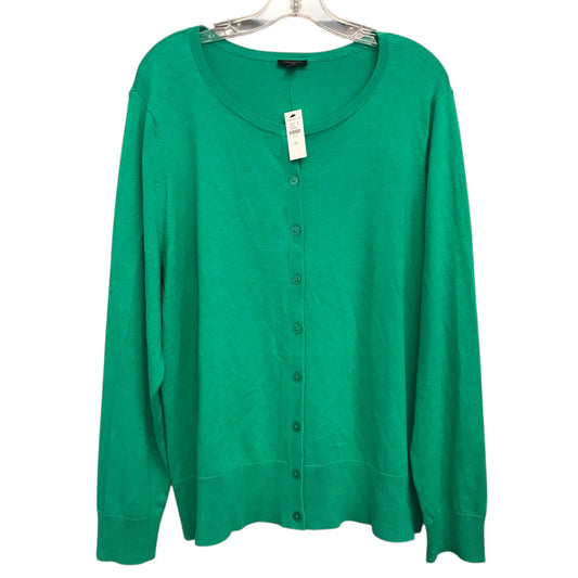 Sweater Cardigan By Talbots In Green, Size:2X