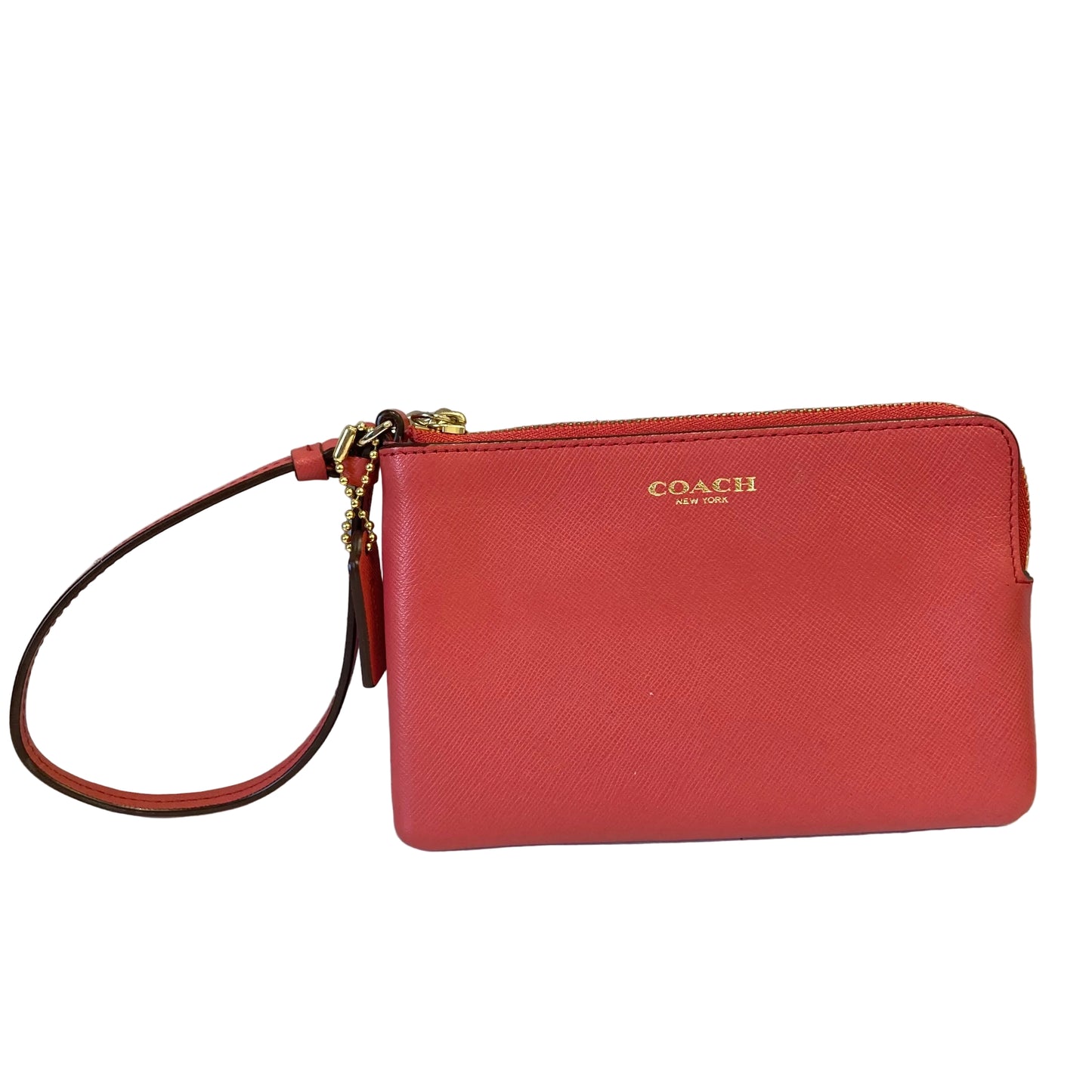 Wristlet Designer By Coach In Coral, Size:Small