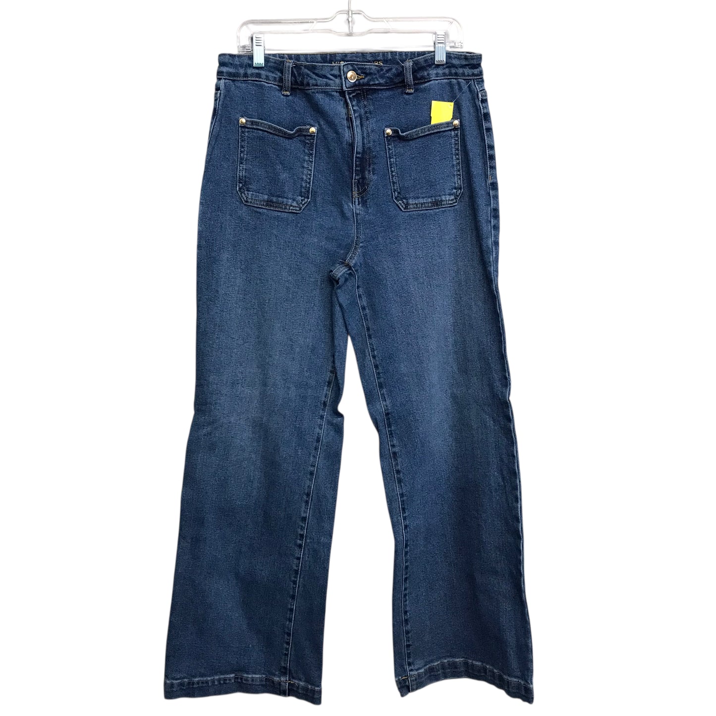 Jeans Wide Leg By Michael By Michael Kors In Blue Denim, Size:12