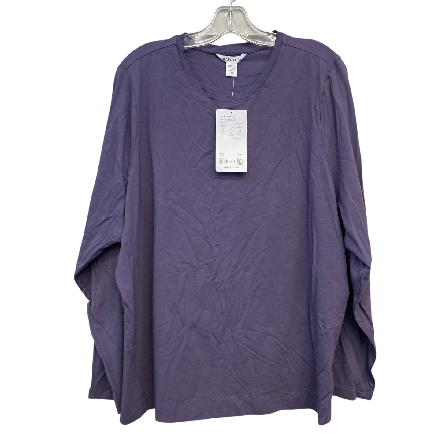 Athletic Top Ls Crewneck By Athleta In Purple, Size:2X