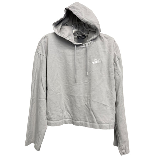 Athletic Sweatshirt Hoodie By Nike Apparel In Grey, Size:M