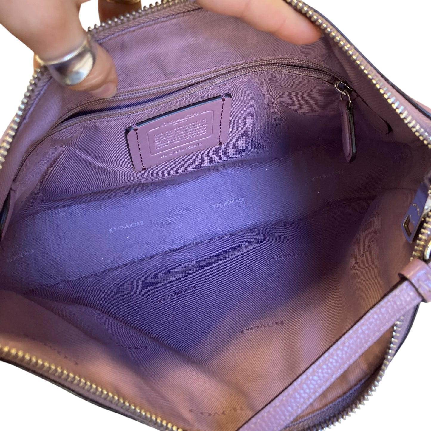 Handbag Designer By Coach In Purple, Size:Medium