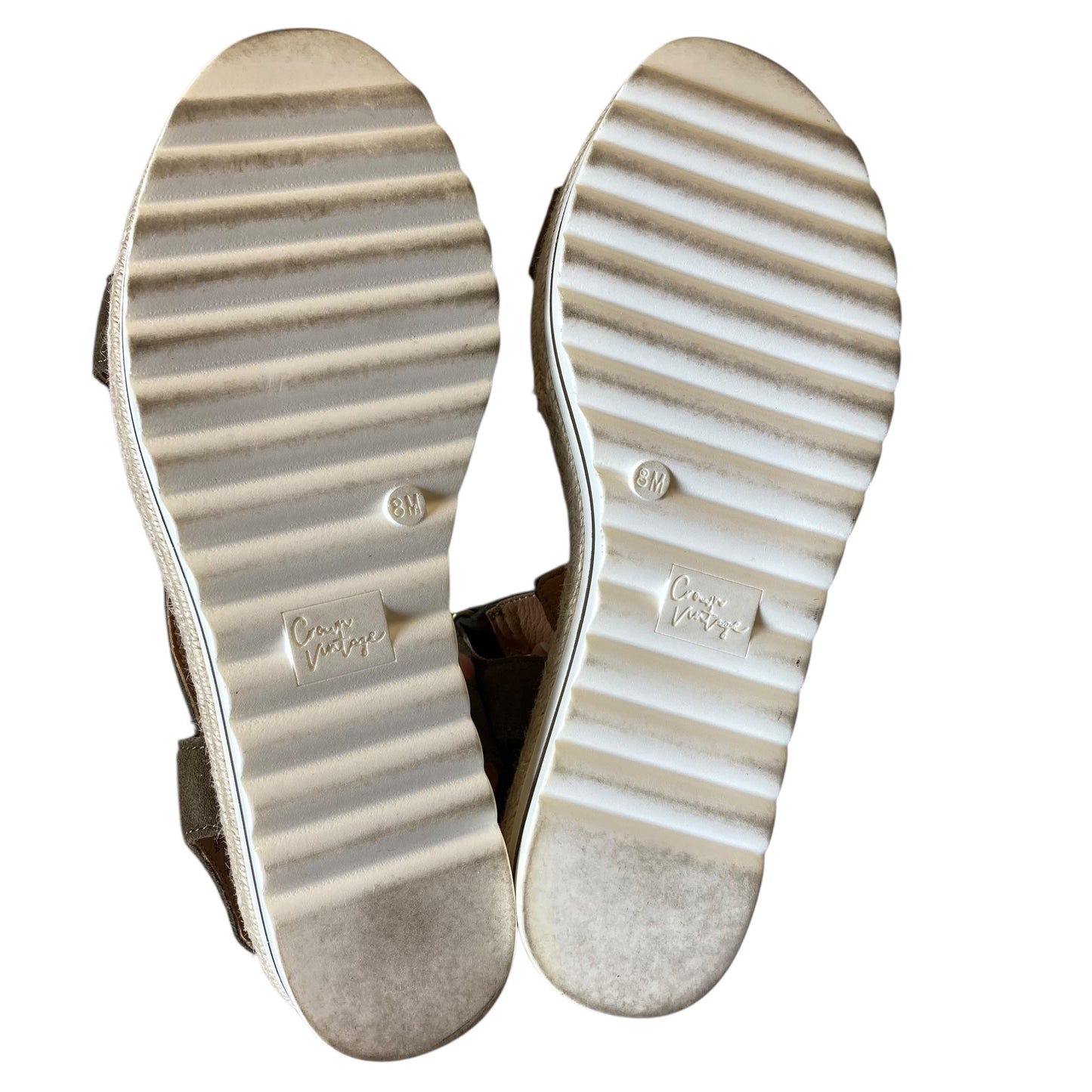 Sandals Heels Platform By Crown Vintage In Green, Size:8