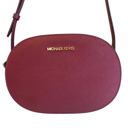 Crossbody Designer By Michael Kors In Maroon, Size:Small