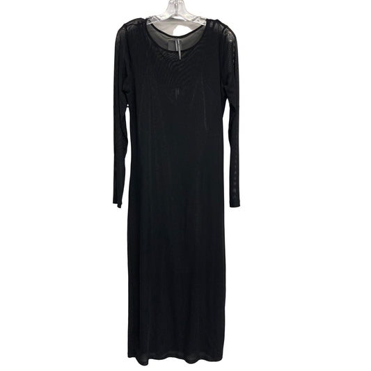 Dress Party Midi By Anthropologie In Black & Silver, Size:L