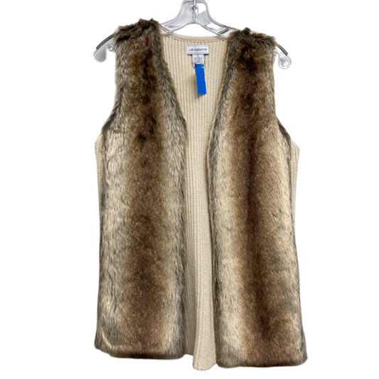 Vest Faux Fur & Sherpa By Liz Claiborne In Brown, Size:S