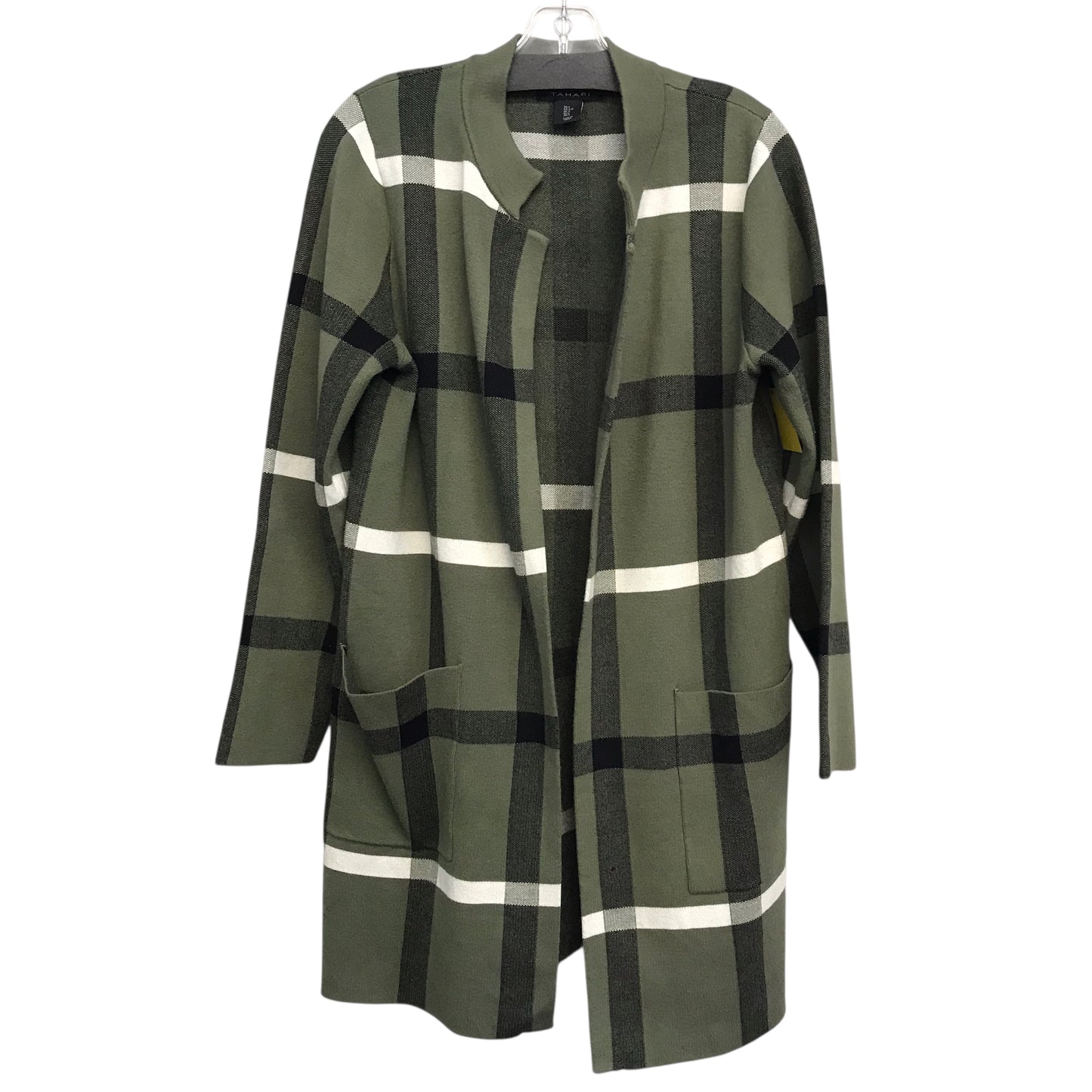 Sweater Cardigan By Tahari In Green, Size:L