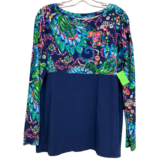 Top Ls Designer By Lilly Pulitzer In Blue & Pink, Size:M