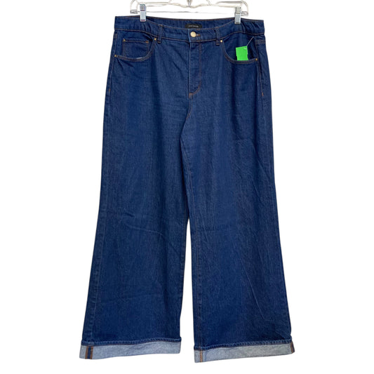 Jeans Wide Leg By Ann Taylor In Blue Denim, Size:12