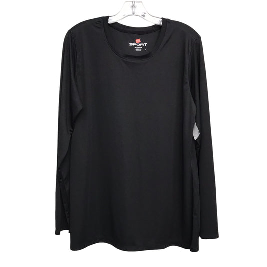 Top Ls By Hanes In Black, Size:2X