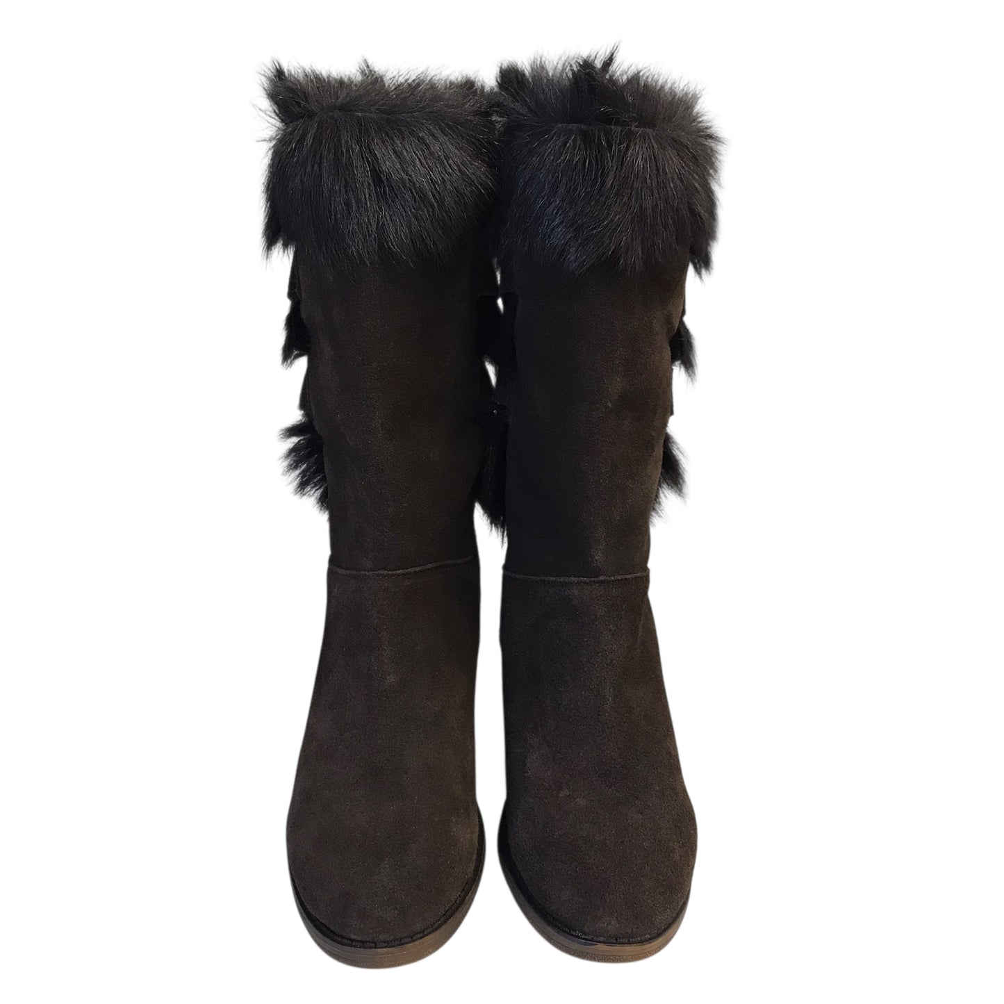 Boots Mid-Calf Heels By Bearpaw In Bronze, Size:6