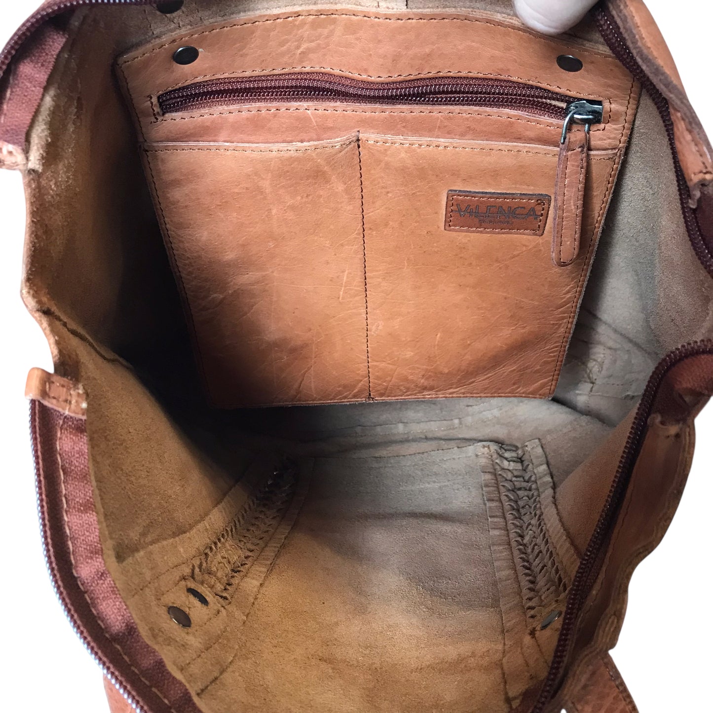 Handbag Leather By Vilenca Holland In Brown, Size:Large