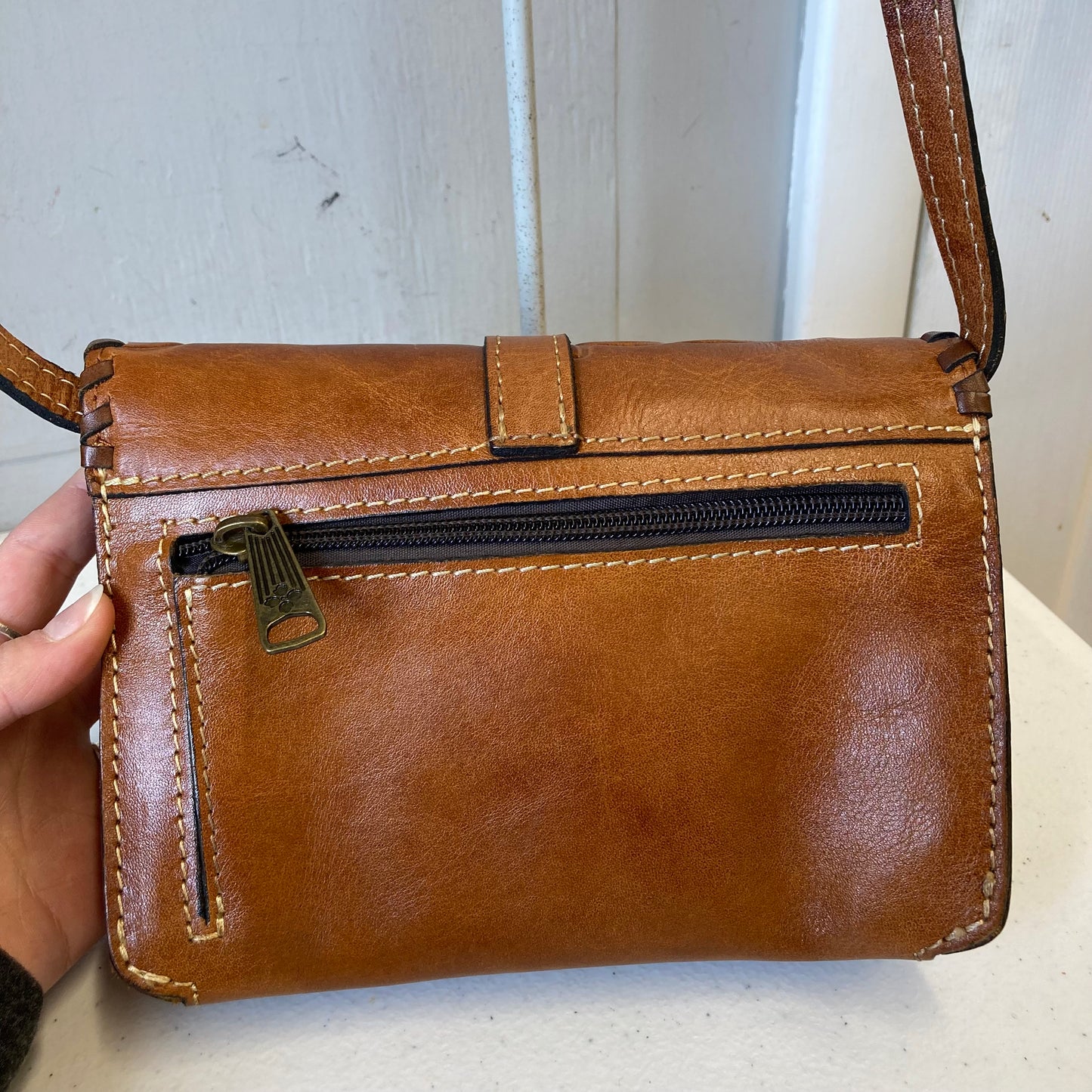 Crossbody Designer By Patricia Nash In Tan, Size:Small